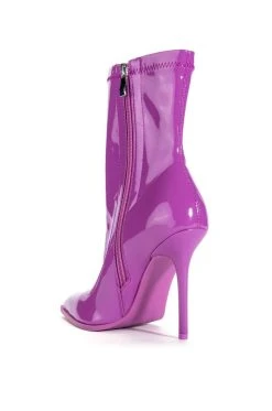 AZALEA WANG ISABELLA PATENT BOOTIE IN PURPLE -Azalea Wang store azalea wang isabella patent bootie in purple purple 4 4
