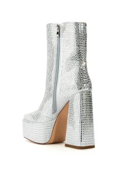 AZALEA WANG JAYDA CHUNKY BOOT IN SILVER -Azalea Wang store azalea wang jayda chunky boot in silver silver 4 4