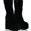AZALEA WANG JERUSHA FUR CHUNKY BOOT IN BLACK -Azalea Wang store azalea wang jerusha fur chunky boot in black black 1 1