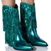 AZALEA WANG JOYFUL RING WESTERN BOOTIE IN BLUE -Azalea Wang store azalea wang joyful ring western bootie in blue blue 1 1