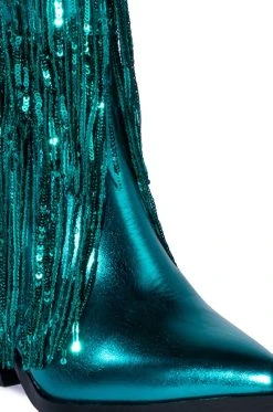 AZALEA WANG JOYFUL RING WESTERN BOOTIE IN BLUE -Azalea Wang store azalea wang joyful ring western bootie in blue blue 5 5