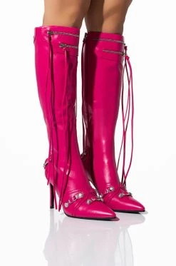 AZALEA WANG JUST FOR YOU STILETTO BOOT IN FUCHSIA -Azalea Wang store azalea wang just for you stiletto boot in fuchsia fuchsia 1 1 c1