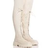 AZALEA WANG KANE OVER THE KNEE FLATFORM BOOT IN BONE -Azalea Wang store azalea wang kane over the knee flatform boot in bone bone 1 1