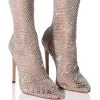 AZALEA WANG KATE BLING MESH BOOTIE IN NUDE -Azalea Wang store azalea wang kate bling mesh bootie in nude nude 1 1