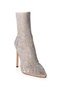 AZALEA WANG KATE BLING MESH BOOTIE IN NUDE -Azalea Wang store azalea wang kate bling mesh bootie in nude nude 3 3