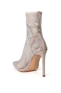 AZALEA WANG KATE BLING MESH BOOTIE IN NUDE -Azalea Wang store azalea wang kate bling mesh bootie in nude nude 4 4