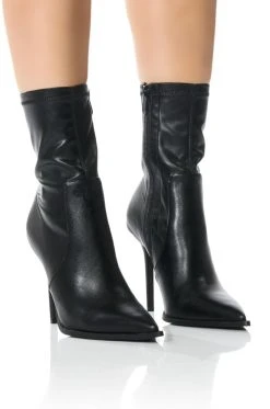 AZALEA WANG KATHERINE PU STILETTO BOOTIE IN BLACK -Azalea Wang store azalea wang katherine pu stiletto bootie in black black 1 1