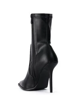 AZALEA WANG KATHERINE PU STILETTO BOOTIE IN BLACK -Azalea Wang store azalea wang katherine pu stiletto bootie in black black 4 4