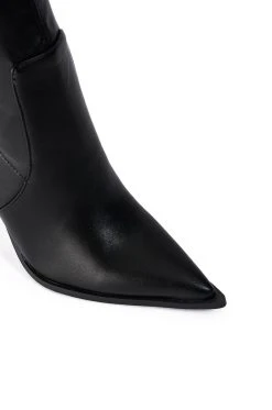 AZALEA WANG KATHERINE PU STILETTO BOOTIE IN BLACK -Azalea Wang store azalea wang katherine pu stiletto bootie in black black 5 5