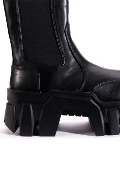 AZALEA WANG KELIANNA CHUNKY BOOT IN BLACK -Azalea Wang store azalea wang kelianna chunky boot in black black 5 5