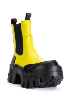 AZALEA WANG KELIANNA CHUNKY BOOT IN LIME -Azalea Wang store azalea wang kelianna chunky boot in lime lime 3 3