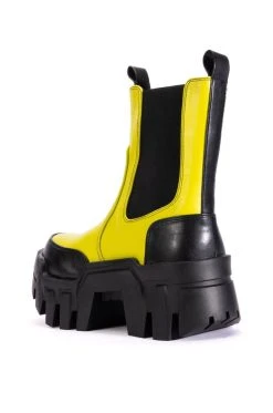 AZALEA WANG KELIANNA CHUNKY BOOT IN LIME -Azalea Wang store azalea wang kelianna chunky boot in lime lime 4 4