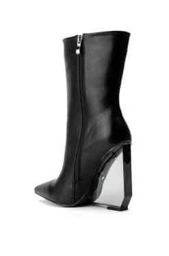 AZALEA WANG LAVISH RHINESTONE WEDGE BOOTIE IN BLACK -Azalea Wang store azalea wang lavish rhinestone wedge bootie in black black 4 4