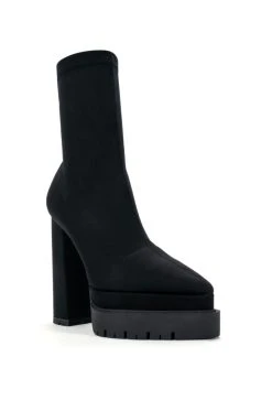 AZALEA WANG LEAH CHUNKY BOOTIE IN BLACK -Azalea Wang store azalea wang leah chunky bootie in black black 3 3