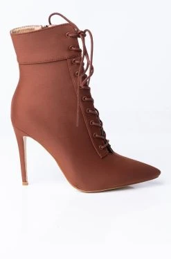 AZALEA WANG LIGHT ME UP STILETTO BOOTIE IN RUST -Azalea Wang store azalea wang light me up stiletto bootie in rust rust 3 3