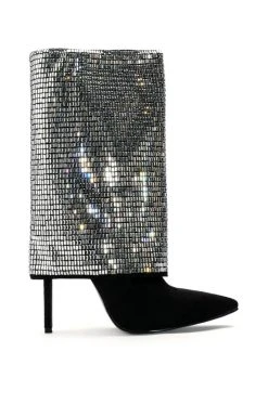 AZALEA WANG LIKE A MILLION BUCKS EMBELLISHED BOOTIE IN SILVER -Azalea Wang store azalea wang like a million bucks embellished bootie in silver silver 2 2