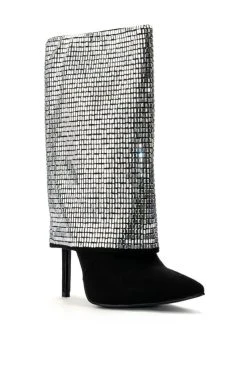 AZALEA WANG LIKE A MILLION BUCKS EMBELLISHED BOOTIE IN SILVER -Azalea Wang store azalea wang like a million bucks embellished bootie in silver silver 3 3