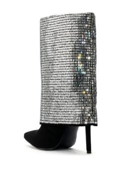 AZALEA WANG LIKE A MILLION BUCKS EMBELLISHED BOOTIE IN SILVER -Azalea Wang store azalea wang like a million bucks embellished bootie in silver silver 4 4