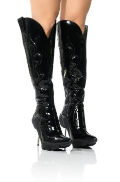 AZALEA WANG LONDON WESTERN BOOT IN BLACK -Azalea Wang store azalea wang london western boot in black black 1 1