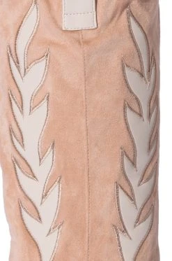 AZALEA WANG LOVE AND LIGHT MID CALF CHUNKY WESTERN BOOT IN NUDE -Azalea Wang store azalea wang love and light mid calf chunky western boot in nude nude 5 5