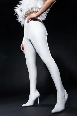 AZALEA WANG LOVE IS IN THE AIR SEXY STILETTO PANT BOOT IN WHITE PU -Azalea Wang store azalea wang love is in the air sexy stiletto pant boot in white pu white 1 1 c1 c1