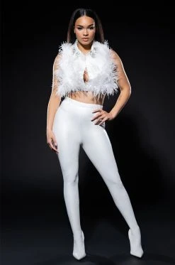 AZALEA WANG LOVE IS IN THE AIR SEXY STILETTO PANT BOOT IN WHITE PU -Azalea Wang store azalea wang love is in the air sexy stiletto pant boot in white pu white 8 8