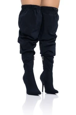 AZALEA WANG MANTIS BAGGY THIGH HIGH BOOT IN BLACK -Azalea Wang store azalea wang mantis baggy thigh high boot in black black 2 2 c1