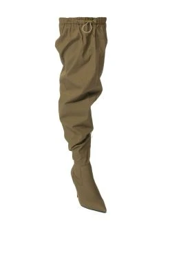 AZALEA WANG MANTIS BAGGY THIGH HIGH BOOT IN KHAKI -Azalea Wang store azalea wang mantis baggy thigh high boot in khaki khaki 3 3 c1 c1