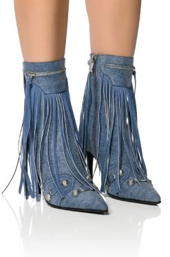 AZALEA WANG MARCELINA DENIM STILETTO BOOTIE -Azalea Wang store azalea wang marcelina denim stiletto bootie denim 1 1 c1
