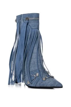 AZALEA WANG MARCELINA DENIM STILETTO BOOTIE -Azalea Wang store azalea wang marcelina denim stiletto bootie denim 3 3