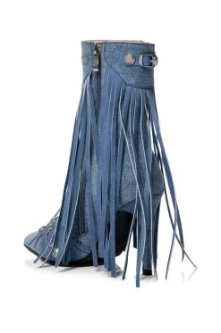 AZALEA WANG MARCELINA DENIM STILETTO BOOTIE -Azalea Wang store azalea wang marcelina denim stiletto bootie denim 4 4