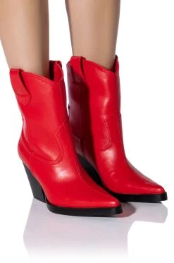 AZALEA WANG MATTY 2 IN 1 BOOT IN RED -Azalea Wang store azalea wang matty 2 in 1 boot in red red 2 2
