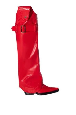 AZALEA WANG MATTY 2 IN 1 BOOT IN RED -Azalea Wang store azalea wang matty 2 in 1 boot in red red 4 4