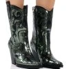 AZALEA WANG MERRIL SEQUIN WESTERN BOOTIE IN BLACK -Azalea Wang store azalea wang merril sequin western bootie in black black 1 1
