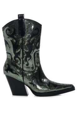 Azalea Wang store 16 Azalea Wang store -Azalea Wang store azalea wang merril sequin western bootie in black black 2 2