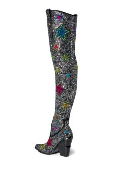 AZALEA WANG MIREYA BLACK EMBELLISHED BOOT -Azalea Wang store azalea wang mireya black embellished boot black 4 4