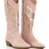 AZALEA WANG GENUINE LEATHER MOCO NUDE WESTERN BOOT -Azalea Wang store azalea wang moco nude western boot brown 1 1