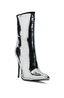 AZALEA WANG MONTROSE STILETTO BOOTIE IN SILVER -Azalea Wang store azalea wang montrose stiletto bootie in silver silver 3 3