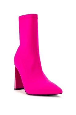 AZALEA WANG MOSCATO NEOPRENE BOOTIE IN PINK -Azalea Wang store azalea wang moscato neoprene bootie in pink pink 3 3