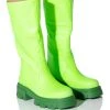 AZALEA WANG MY ALL FAUX LEATHER BOOT IN GREEN -Azalea Wang store azalea wang my all faux leather boot in green green 1 1