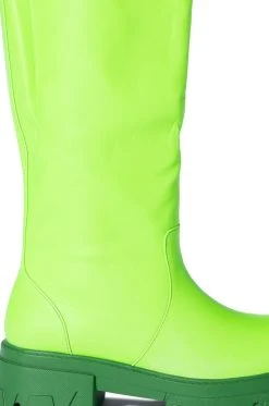 AZALEA WANG MY ALL FAUX LEATHER BOOT IN GREEN -Azalea Wang store azalea wang my all faux leather boot in green green 5 5