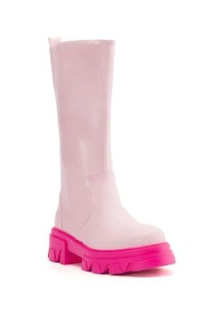 AZALEA WANG MY ALL FAUX LEATHER BOOT IN PINK -Azalea Wang store azalea wang my all faux leather boot in pink pink 3 3