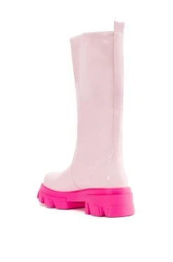 AZALEA WANG MY ALL FAUX LEATHER BOOT IN PINK -Azalea Wang store azalea wang my all faux leather boot in pink pink 4 4