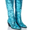 AZALEA WANG MY SWEETHEART SEQUIN EMBELLISHED BOOT IN BLUE -Azalea Wang store azalea wang my sweetheart sequin embellished boot in blue blue 1 1