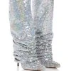AZALEA WANG NEBULA SEQUIN EMBELLISHED BOOT IN SILVER -Azalea Wang store azalea wang nebula sequin embellished boot in silver silver 1 1