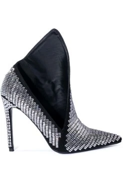 AZALEA WANG NEXT UP ANGULAR STILETTO BOOTIE IN SILVER -Azalea Wang store azalea wang next up angular stiletto bootie in silver silver 2 2