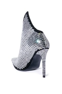AZALEA WANG NEXT UP ANGULAR STILETTO BOOTIE IN SILVER -Azalea Wang store azalea wang next up angular stiletto bootie in silver silver 4 4
