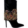 AZALEA WANG NIKO EMBELLISHED SUEDE BOOTIE IN BLACK -Azalea Wang store azalea wang niko embellished suede bootie in black black 2 2
