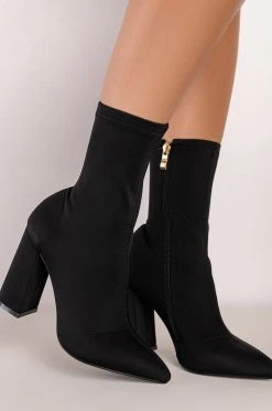 AZALEA WANG NOTHING LASTS FOREVER CHUNKY BOOTIE IN BLACK -Azalea Wang store azalea wang nothing lasts forever chunky bootie in black black 5 5 c1