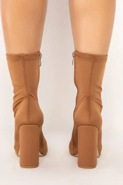 AZALEA WANG NOTHING LASTS FOREVER CHUNKY BOOTIE IN BROWN -Azalea Wang store azalea wang nothing lasts forever chunky bootie in brown brown 4 4